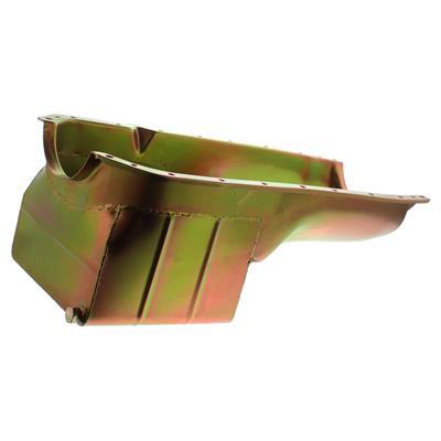 MILODON Oil Pan Steel Gold Iridite 7 qt. For Oldsmobile 330/350/400/403/425/455 Low Profile