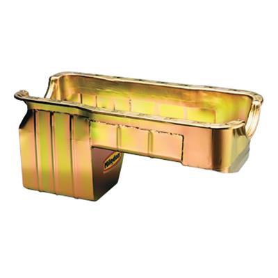 MILODON Oil Pan, Steel, Gold Iridite, 7 qt., For Ford, Pickup, SUV, 289/302, Each