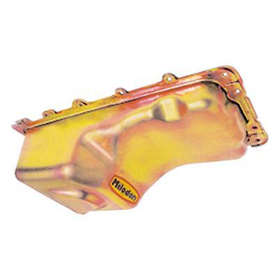 MILODON Oil Pan, Steel, Gold Iiridite, 5 qt., For Ford, 4.6/5.4L, 1994-2010, Internal Oil Control Baffle, Each