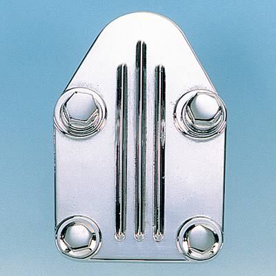 Fuel Pump Block-Off Plate Aluminum Polished Chevrolet Small Block Each