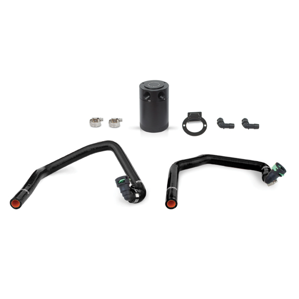 Ford Mustang EcoBoost Baffled Oil Catch Can, PCV Side, 2015+ Black