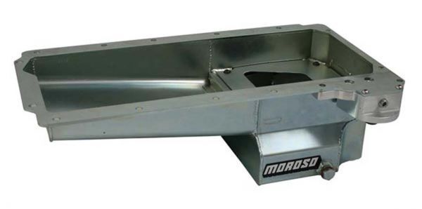 Oil Pan, Steel, Wet Sump, 7 Qt., GM LS, Swap, Rear Sump, Road Race, Spin-On Oil Filter Adapter, Each