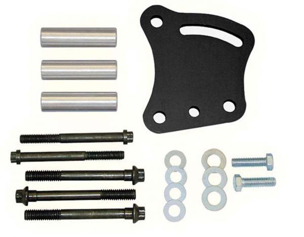 Mounting Bracket, Vacuum Pump, Billet Aluminium, Black Anodized, SBF, Cylinder Head Mount, Each