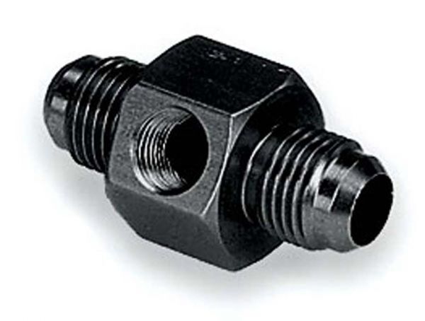 Fuel Pressure Gauge Fitting, -6AN Male to -6AN Male, Blue Anodized Aluminium