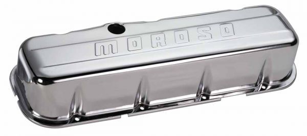 Valve Covers, Tall, Steel, Chrome, Moroso Logo, Chevy, Big Block, Pair