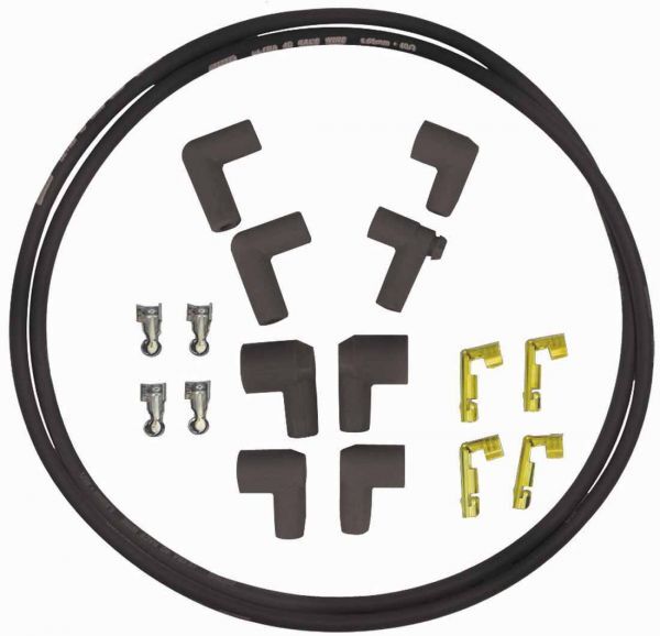 Coil Wire, Ultra 40, Spiral Core, 8.65mm, Black, Male HEI/Female Sockets, 90 Degree Boots, 72in. Long, Kit