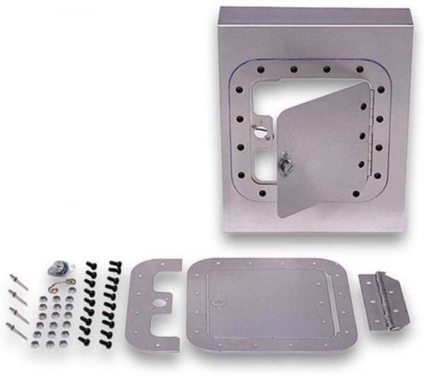 Fuel Door Aluminium Natural Square 6 in. x 6 in. Door 8 1/8 in. x 8 1/8 in. Overall Universal Each