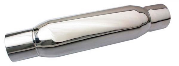 Muffler Spiral Flow Stainless Steel Polished 3 1/2 in. Inlet/Outlet 16 in. Length 4 in. Diameter Each