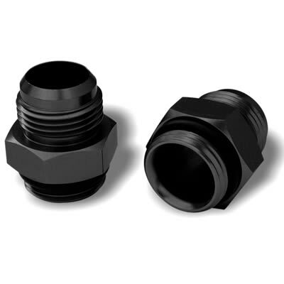 Fitting Straight Male -12 AN to Straight Cut Male -12 AN O-Ring Aluminium Blue Anodized Each