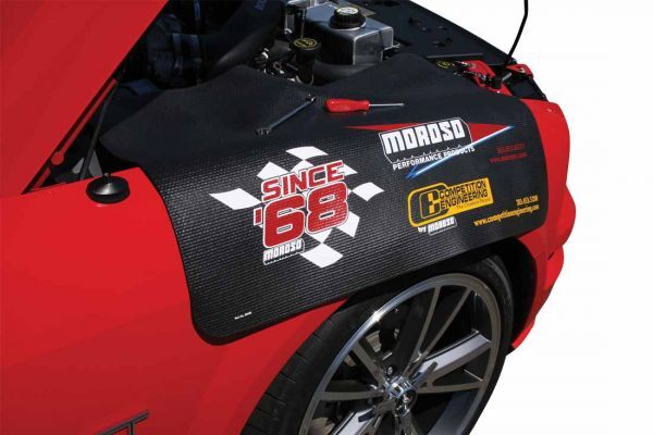 Fender Cover Vinyl Foam Back Black Competition Engineering/Moroso Logo Each