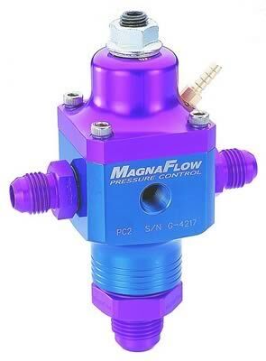 Fuel Pressure Regulator, Aluminum, Blue Anodized, 4-12 psi, Universal, Each