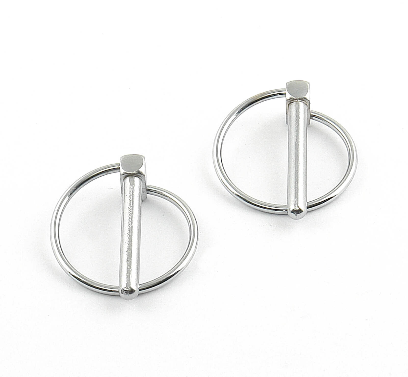 Hood Pins, Torsion Pin Style, Steel, Chrome, Pair
