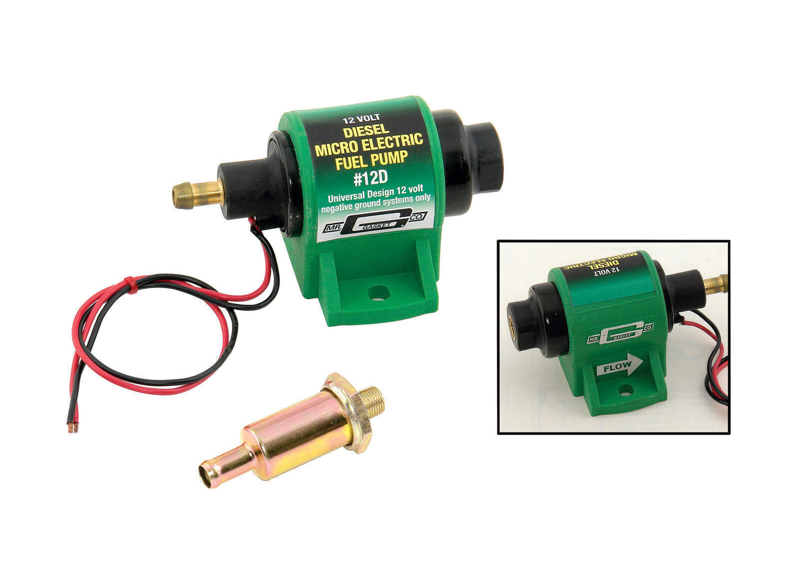 Fuel Pump, Electric, Diesel, 4-7 psi., 35 gph., 3/8 in. Inlet/Outlet, Each