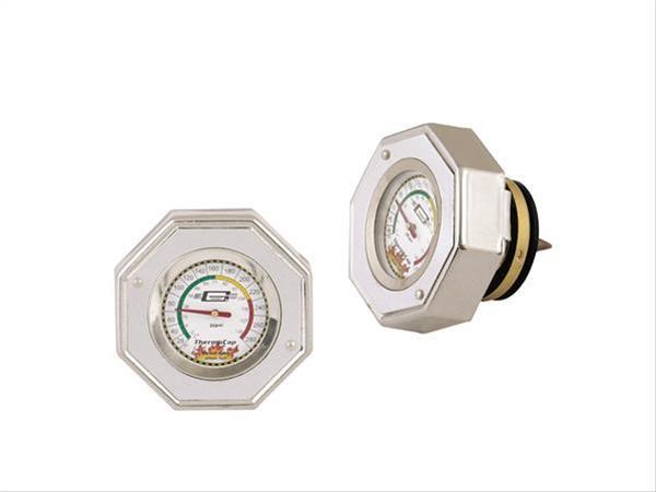 Radiator Cap/Gauge Thermocap Aluminium Silver Anodized Plain 20 psi 30-270 Degrees F Each
