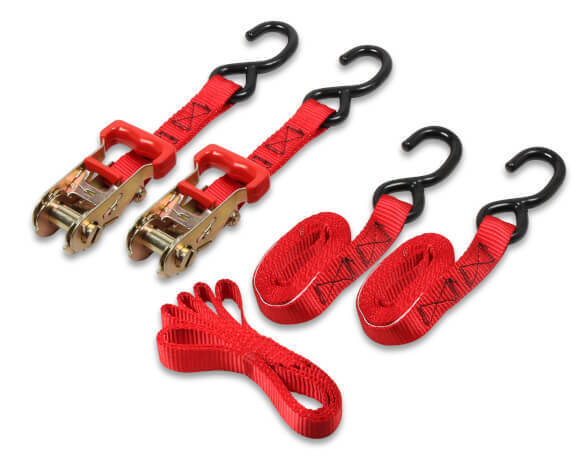 Tie-Down, Strap, Power Sports, 1 in. Width, 6 ft. Length, Heavy Duty, Webbing, 2000lbs Capacity, Red