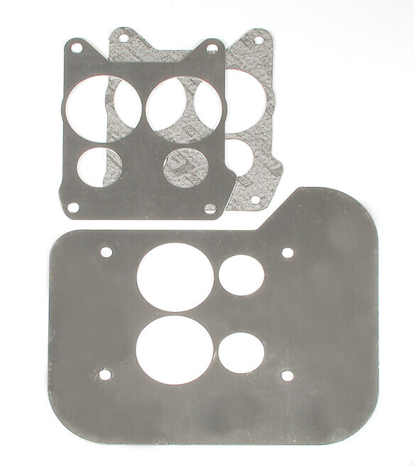 Carburetor Heat Shield, Aluminum, .500 in. Thick, Quadrajet, Spread Bore, Kit