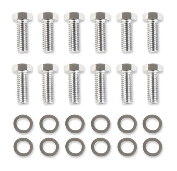 Bolts, Intake Manifold, Steel, Chrome, Chevrolet 265-400, Small Block, Grade 5, Hex Head, Kit