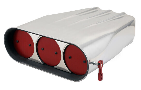 Street Scoop II, Single 4-Barrel, 14.5 in. Length x 3.75 in. Height, Aluminium, Polished, Each