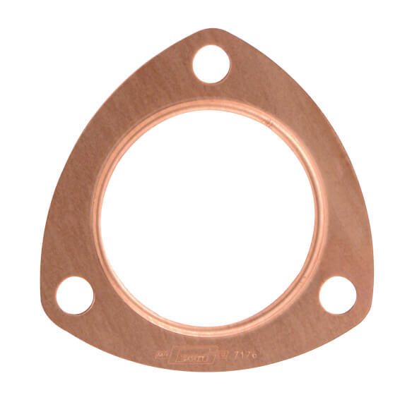 Collector Gaskets, Copper Seal, 0.043 in. Thick, 3-Bolt, 2.5 in. Diameter, Round Header, Each