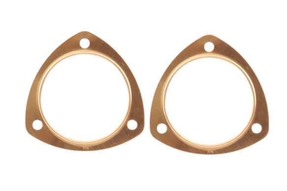 Collector Gaskets, Copper Seal, 0.043 in. Thick, 3-Bolt, 3.5 in. Diameter, Round Header, Pair