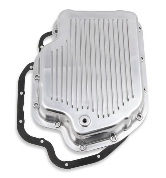 Oil Pan, Finned, Transmission, Steel, GM TH400, Polished, Kit