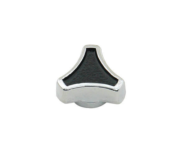 Air Cleaner Nut, Tri Bar Spinner, 1/4-10 - 5/16-18 Threads, Chrome/ Black, Large, Each