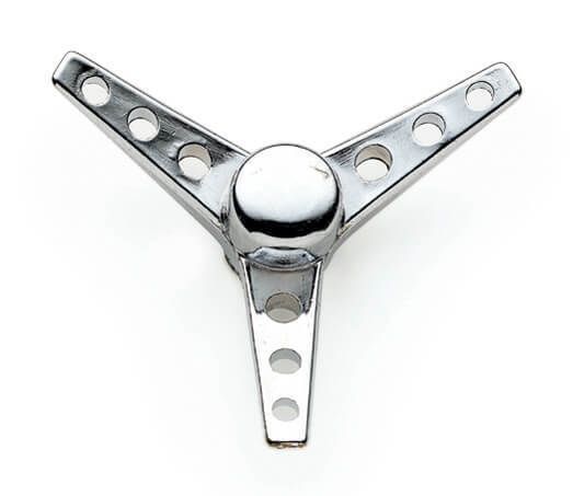 Air Cleaner Nut, Tri Bar Spinner, 1/4-10 Threads, Chrome, Each