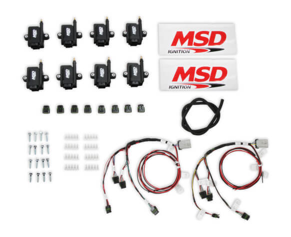 MSD Ignition Coil, Smart Coil, Coil Pack, Epoxy, Female/Socket, Black, Square, Kit