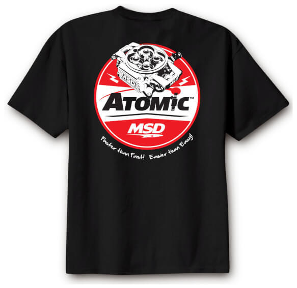 T-Shirt, Short Sleeve, MSD Atomic, Cotton, XL, Black, Each