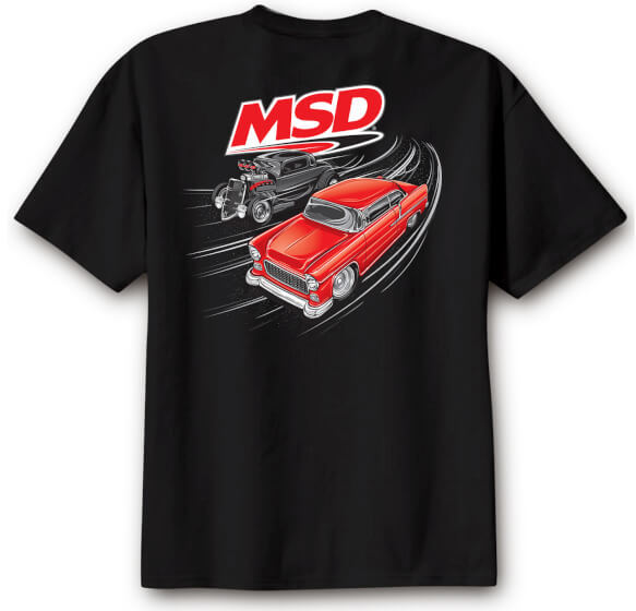 T-Shirt, Short Sleeve, MSD Racing, Cotton, XL, Black, Each