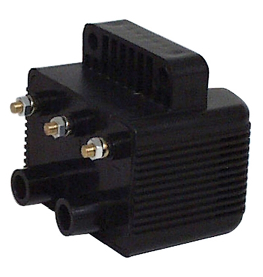 COIL,SINGLE FIRE 40,000 VOLTS BT SPT UW/AFTERMARKET SINGLE FIRE IGN,3 OHMS,OE MTG,BLACK
