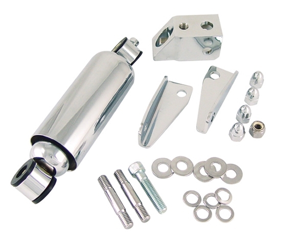 SPRINGER SHOCK MNT KIT, CHROME FITS HARDBODY SPRINGERS AND CUSTOM APPLICATIONS