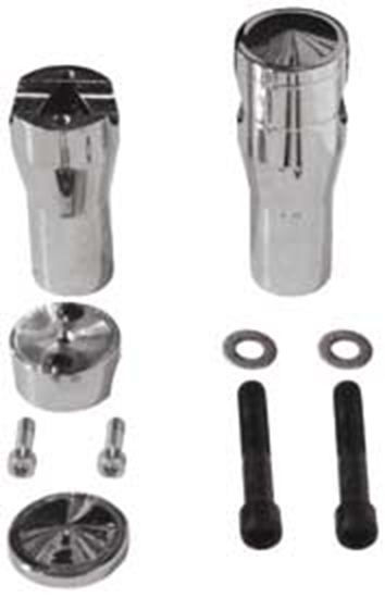 Handlebar Risers, 4 in. Tall Chrome Plated U/W Wide Style Springer Forks Forged Billet 6061 T6 Alum