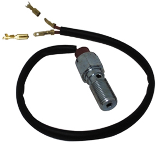 BANJO BOLT W/BRAKE LIGHT SW 10MM(3/8-24)THREAD ZINC/SATIN FINISH W/10'WIRE BL775-03CH