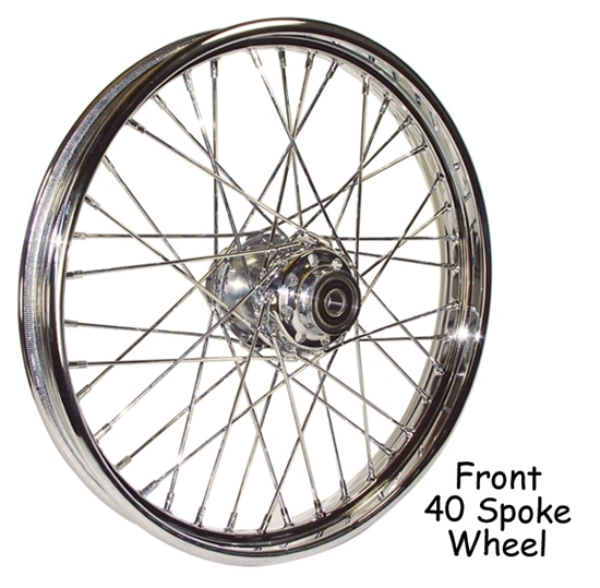 WHEEL, 40 SPOKE 21 X 2.15 FXD/XL 00/L 3/4 BEARINGS DD CHROME