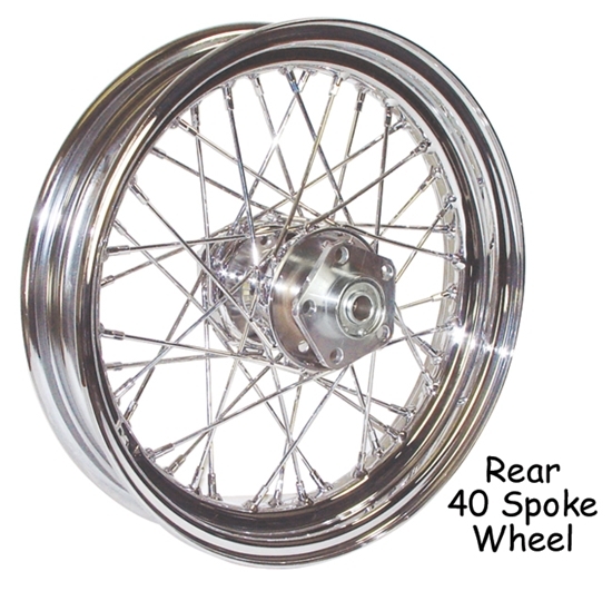 WHEEL, 40 SPOKE 16 X 3.00 ALL 00L 3/4 BEARINGS CHROME 7/16 X 3/8 HOLES