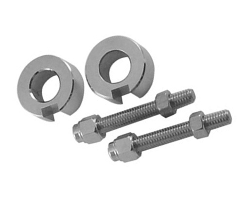 AXLE ADJUSTER KIT,CHROME PLT SOFTAIL MODELS 1987/1999 INCLUDES CUST CAP SCREW ADJ