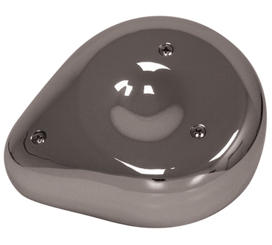 AIR FILTER,DIE CAST TEAR DROP FITS KEIHIN CV CARBURETOR CHROMED W/SMOOTH COVER