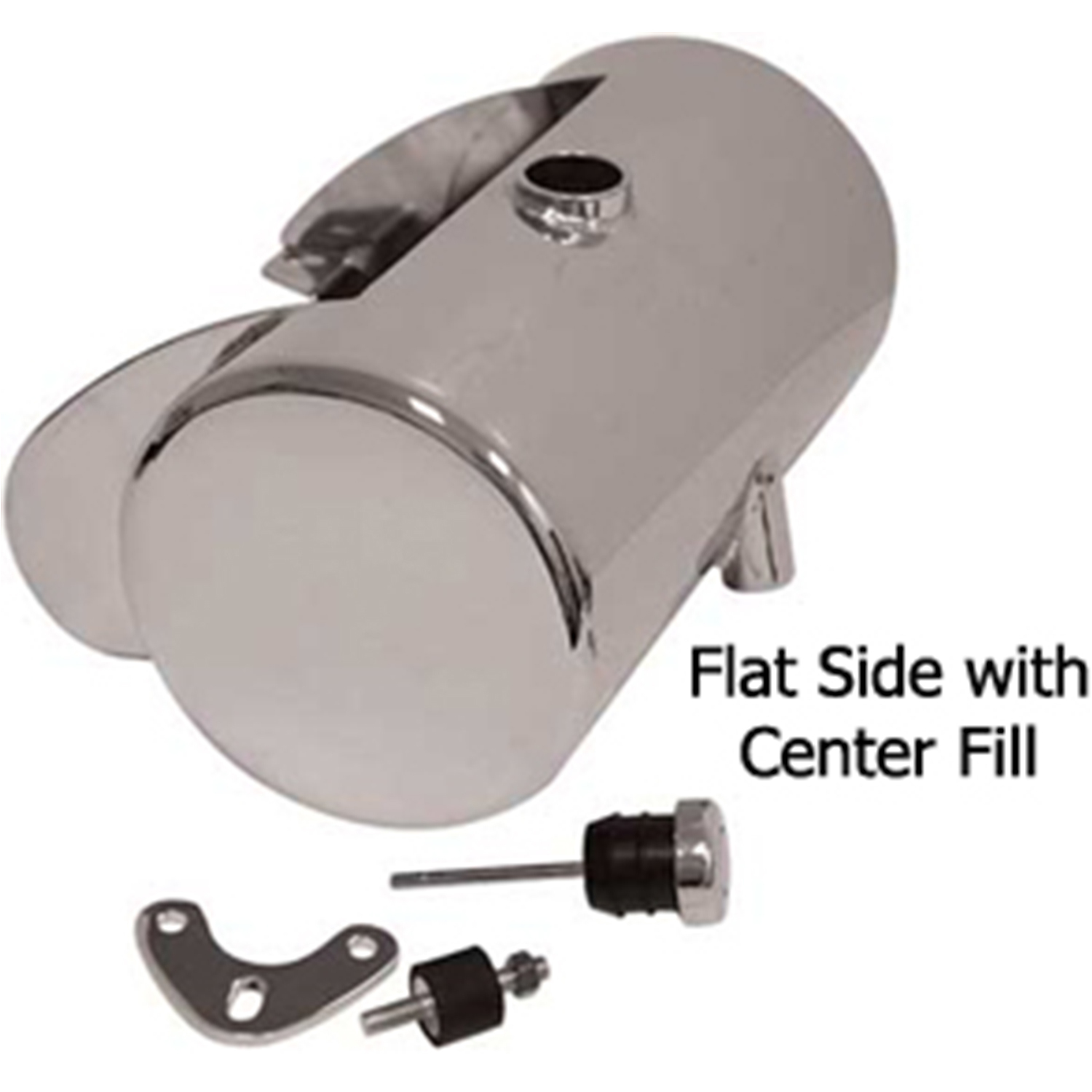 Round Centre Fill Oil Tank with Battery Tray suit EVO SoFrontail & Customs Chrome Finish