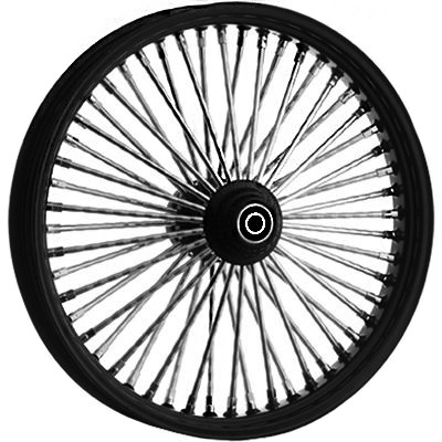 Wheel for Harley,KNG SPKE,Front,BK &;CHROME, 26X3.5,S