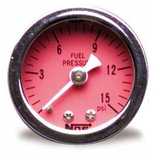 Fuel Pressure Gauge, 1.5" diameter, 0-15psi