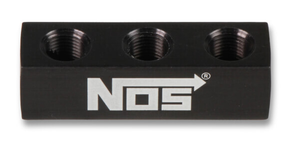 Distribution Block with (5) 1/8in. Ports and (5) 3/16in. Compression Fittings.