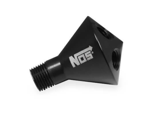Distribution Block, Nitrous Oxide, Showerhead, Billet Aluminum, Black Anodized, Single Inlet/Four Outlets,Each