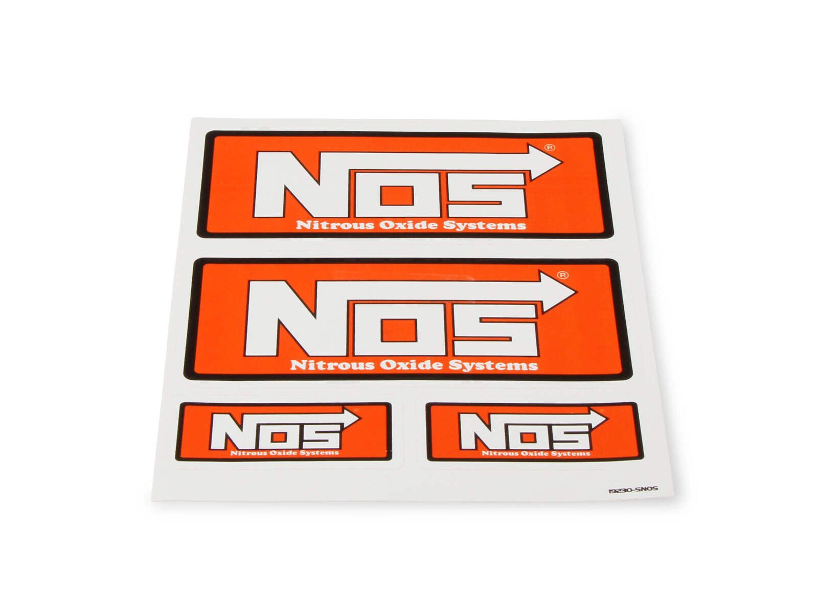 License Plate, Plastic, Orange with White NOS Logo, 12 in. Length, 5 in. Height, Each