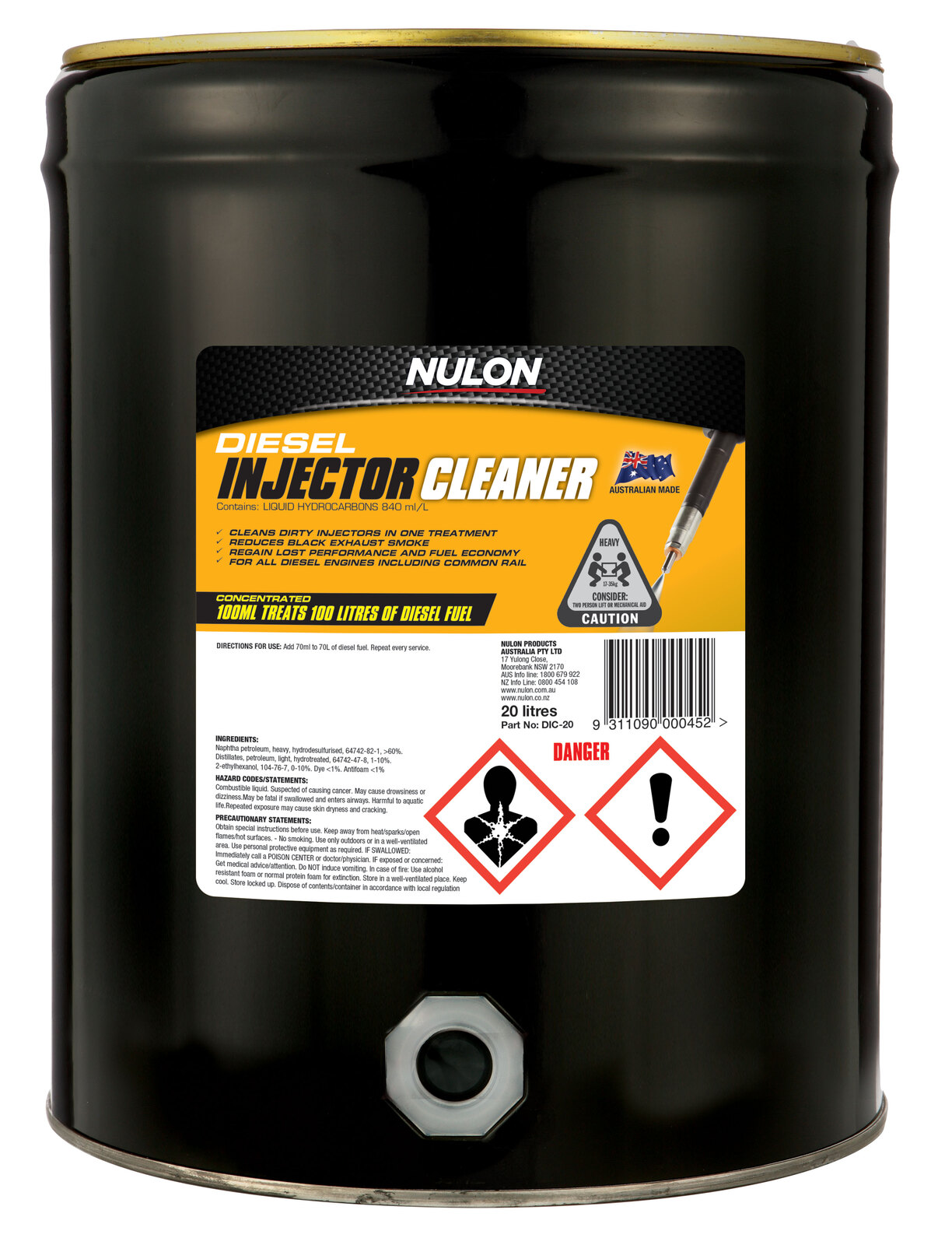 NULON 20ltr Diesel Injector Cleaner, Each