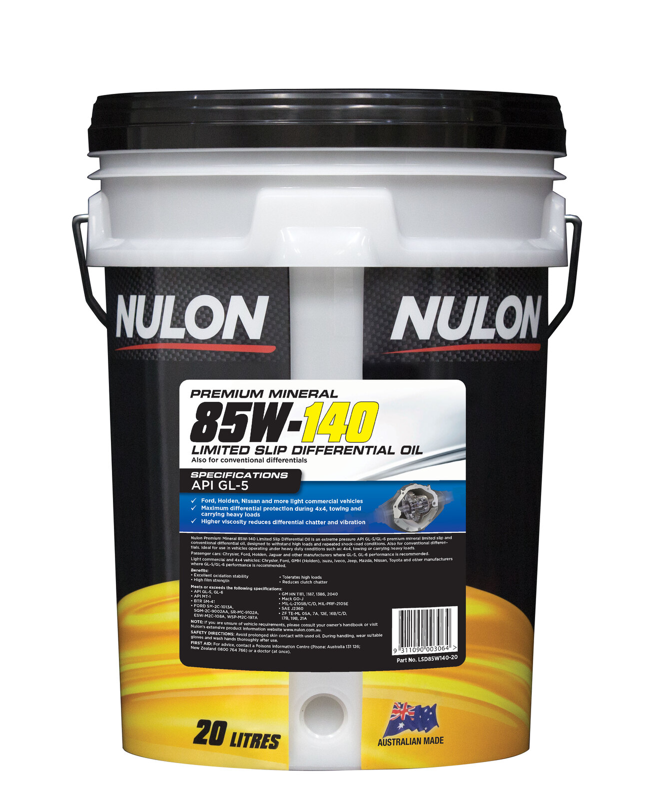 NULON Limited Slip Diff Oil 20L Bucket, Each