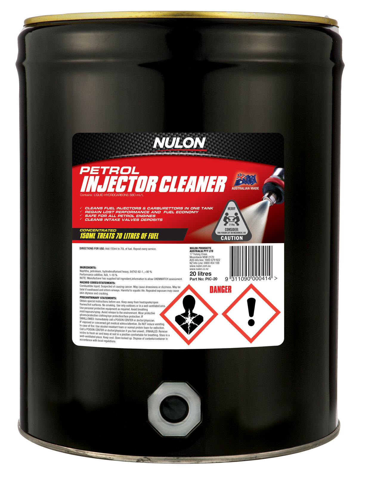 NULON 20lt Petrol Injector Cleaner, Each