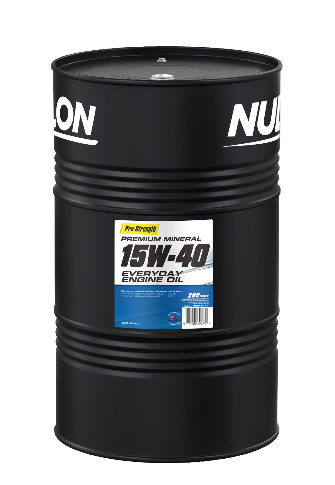 NULON Premium Mineral 15W40 Engine Oil 205L Drum, Each