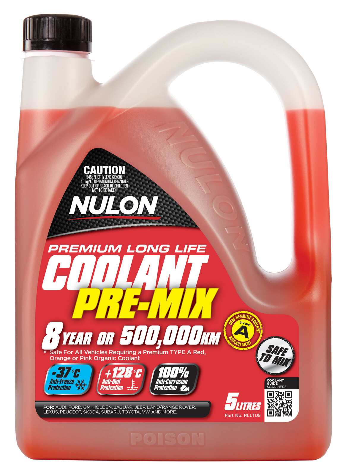 NULON Red Long Life Coolant Top-Up5L, Each
