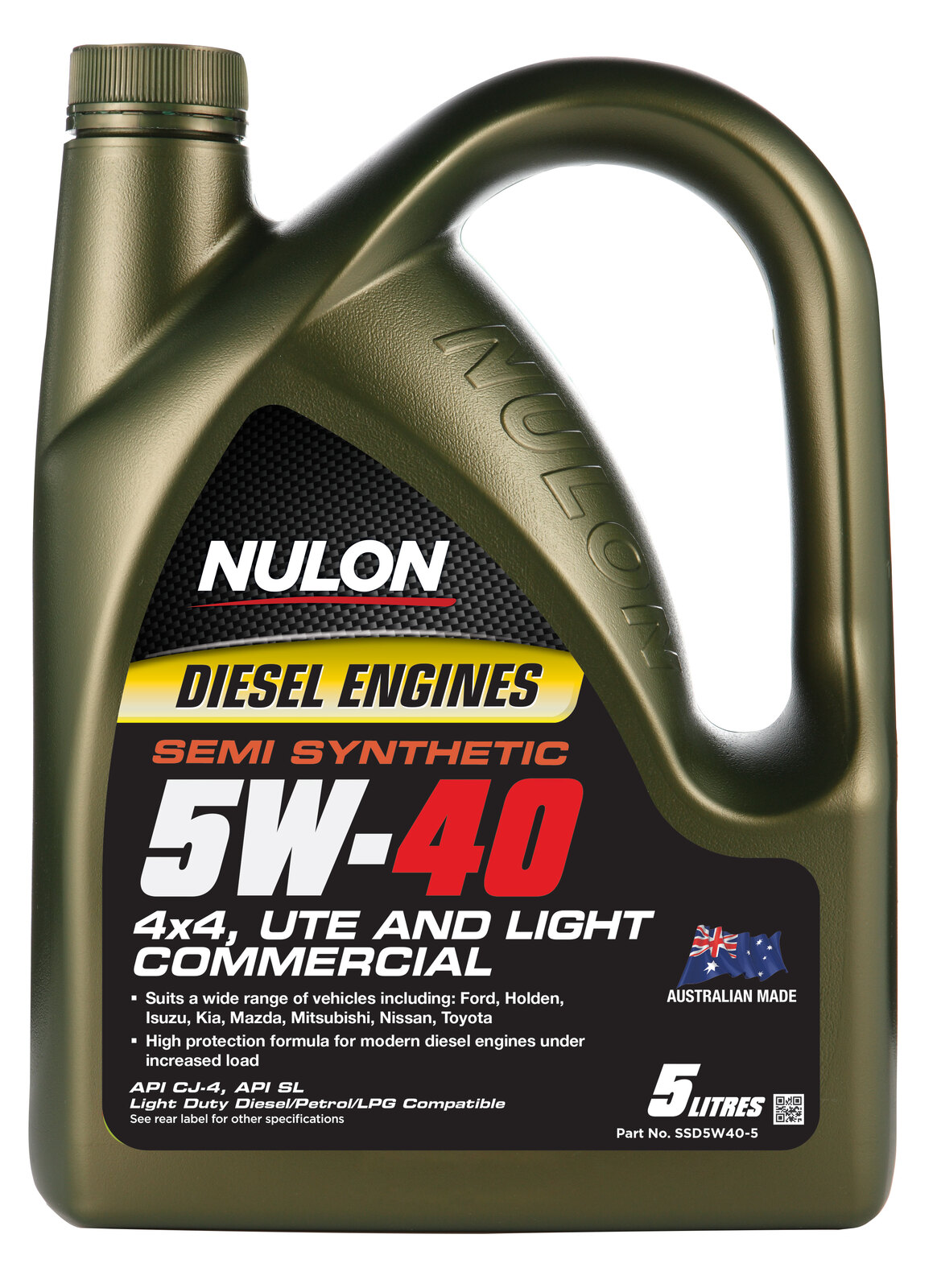 NULON Diesel 5W40 Engine Oil 5L, Each